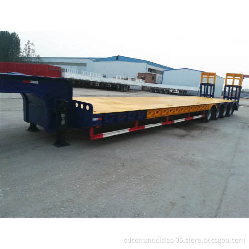 Cheap 4 Axles Lowbed Semi Trailer Travel Trailers Truck Trailers  For Sale
